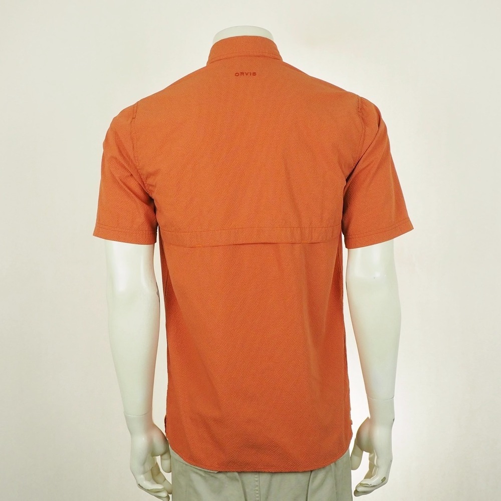 Orvis Angler Open Air Caster Fishing Button Down Shirt Mens Small Orange Vented - Picture 3 of 4